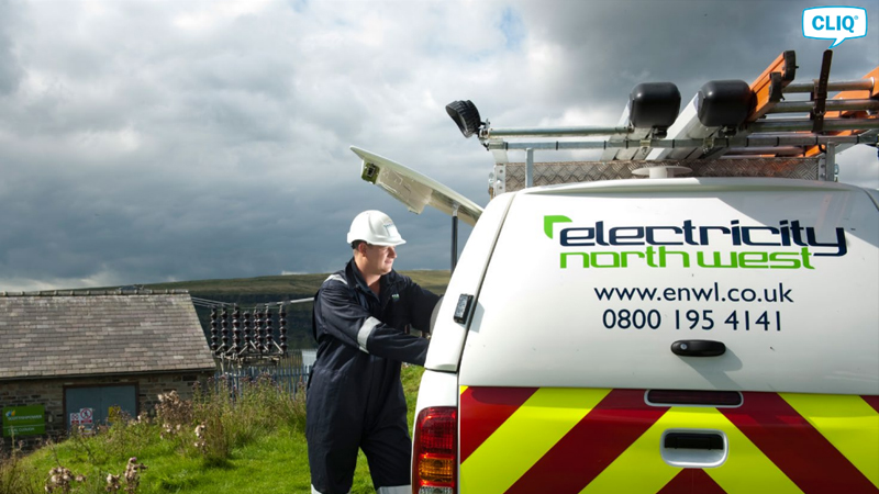 Field engineer next to energy network van